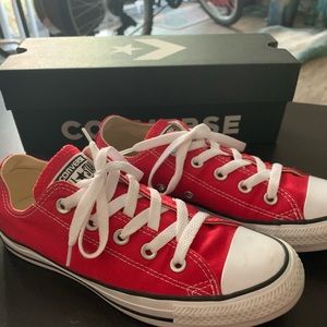 Red Converse Women All Star OX, GOOD condition